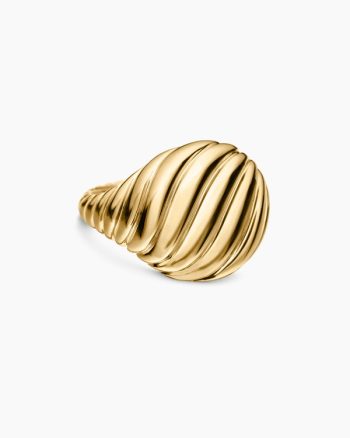 Sculpted Cable Pinky Ring|18K Yellow Gold, 13mm