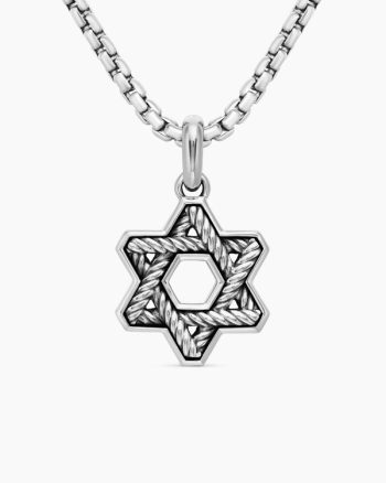 Cable Star of David Amulet|Sterling Silver, 19mm