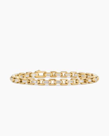 Men's Deco Chain Bracelet|Yellow Gold with Diamonds