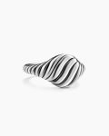 Sculpted Cable Pinky Ring|Sterling Silver, 10mm