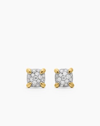 Petite Chatelaine® Stud Earrings|18K Yellow Gold with Pavé Diamonds, 5mm