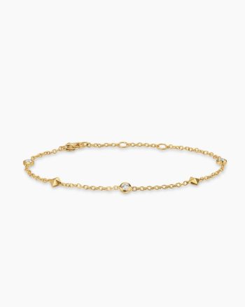 Petite Modern Renaissance® Station Bracelet|18K Yellow Gold with Diamonds, 4.6mm