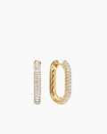 DY Madison® Smooth Hoop Earrings|18K Yellow Gold with Diamonds, 24.3mm