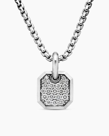 Octagonal Amulet|18K White Gold with Diamonds, 15mm