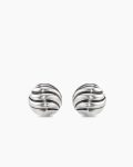 Sculpted Cable Stud Earrings|Sterling Silver, 8mm