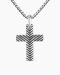 Chevron Cross Pendant|Sterling Silver, 36mm
