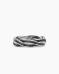 DY Helios™ Band Ring|18K White Gold with Forged Carbon, 6mm