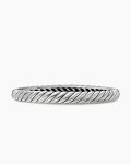 Sculpted Cable Bangle Bracelet|Sterling Silver, 7mm