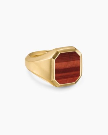 Streamline® Signet Ring|18K Yellow Gold with Red Tiger's Eye, 18mm