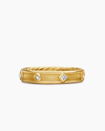 Modern Renaissance® Band Ring|18K Yellow Gold with Diamonds, 4mm