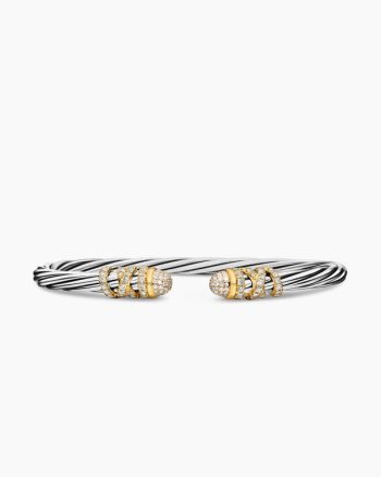 Helena Bracelet|Sterling Silver with 18K Yellow Gold and Diamonds, 4mm