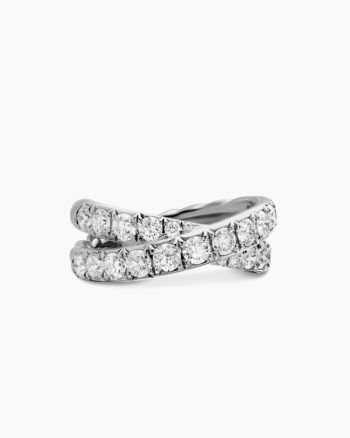 DY Crossover® Band Ring|Platinum with Diamonds, 8.2mm