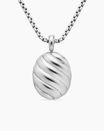 Sculpted Cable Locket|Sterling Silver, 27mm