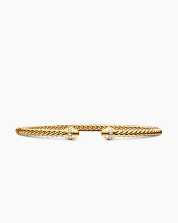 Classic Cablespira® Bracelet|18K Yellow Gold with Diamonds, 3mm