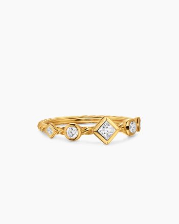 Petite Modern Renaissance® Band Ring|18K Yellow Gold with Diamonds, 6.4mm