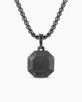 Faceted Stone Amulet|Black Titanium, 16mm