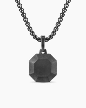 Faceted Stone Amulet|Black Titanium, 16mm