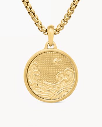 Water and Fire Duality Amulet|18K Yellow Gold, 24mm