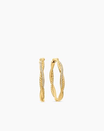 Infinity Hoop Earrings|18K Yellow Gold with Diamonds, 42mm