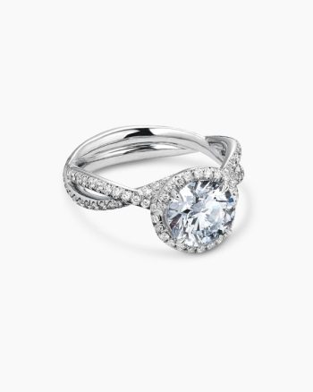 DY Infinity Full Pavé Halo Engagement Ring|Platinum, Round Brilliant Cut