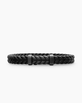 Chevron Bracelet|Black Rubber with Black Titanium, 9mm