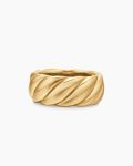 Sculpted Cable Band Ring|18K Yellow Gold, 9mm