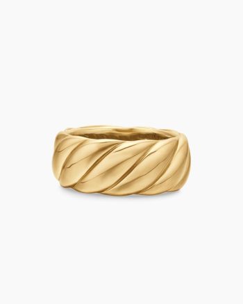 Sculpted Cable Band Ring|18K Yellow Gold, 9mm