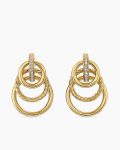 DY Mercer® Triple Ring Drop Earrings|18K Yellow Gold with Diamonds, 35.6mm
