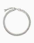Sculpted Cable Necklace|18K White Gold with Diamonds, 8.5mm