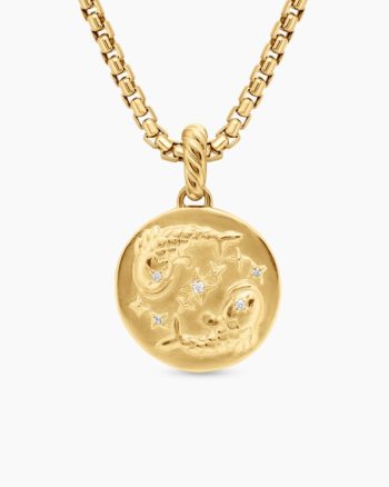 Pisces Amulet|18K Yellow Gold with Diamonds, 19mm