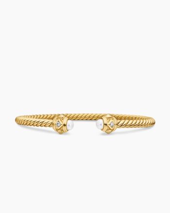 Renaissance® Cablespira® Bracelet|18K Yellow Gold with Pearls and Diamonds, 3.5mm