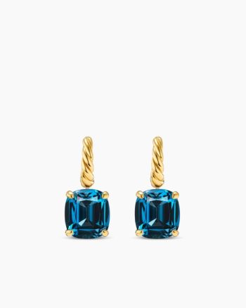 Marbella Drop Earrings|18K Yellow Gold with Hampton Blue Topaz, 11mm