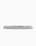 Sculpted Cable Flex Bracelet|18K White Gold with Diamonds, 5mm