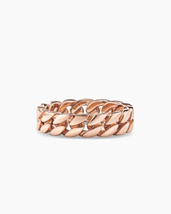 Curb Chain Band Ring|18K Rose Gold, 6mm
