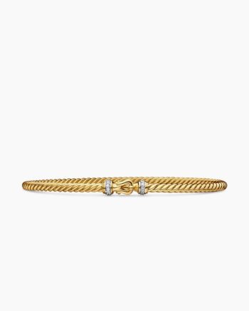 Buckle Classic Cable Bracelet|18K Yellow Gold with Diamonds, 2.6mm