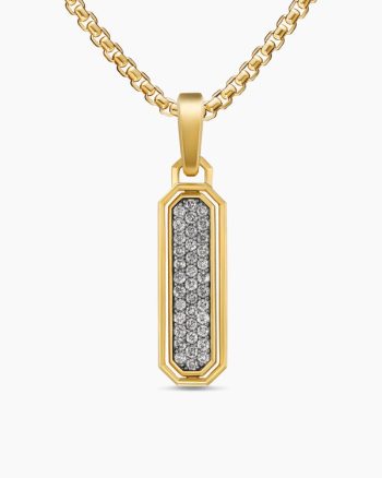 Streamline® Inlay Amulet|18K Yellow Gold with Meteorite and Grey Diamonds, 30.7mm