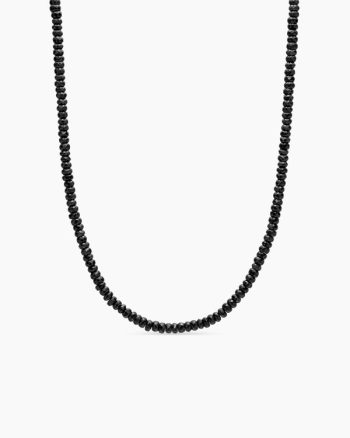 Spiritual Beads Necklace|Sterling Silver with Black Spinel, 5mm