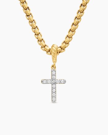 Cable Collectibles® Cross Amulet|18K Yellow Gold with Diamonds, 11.4mm