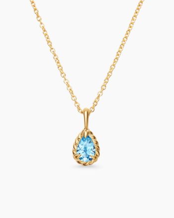 Cable Collectibles® Teen Teardrop Necklace|18K Yellow Gold with Blue Topaz