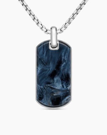 Chevron Tag|Sterling Silver with Pietersite, 35mm