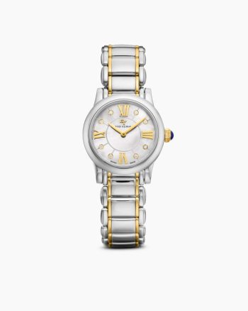Classic Quartz Watch|Stainless Steel with 18K Yellow Gold and Diamonds, 30mm