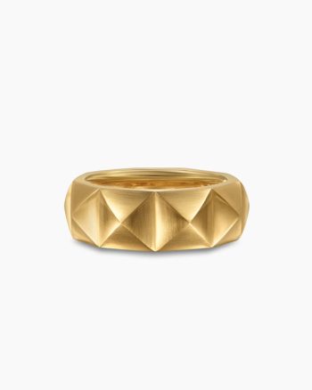 Pyramid Band Ring|18K Yellow Gold, 8mm
