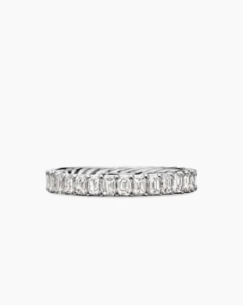 DY Eden Eternity Band Ring|Platinum with Emerald Diamonds, 3.5mm