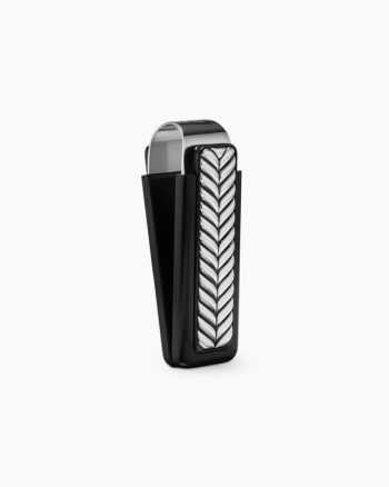 Chevron Money Clip|Sterling Silver with Black Aluminum, 50mm