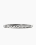 Sculpted Cable Bangle Bracelet|18K White Gold, 4.6mm