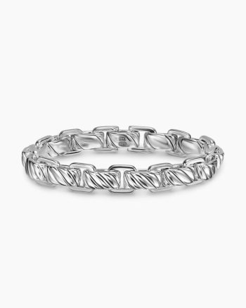 Sculpted Cable Link Bracelet|Sterling Silver, 12mm