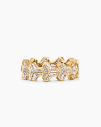 Men's Armory Band Ring|Yellow Gold with Diamonds
