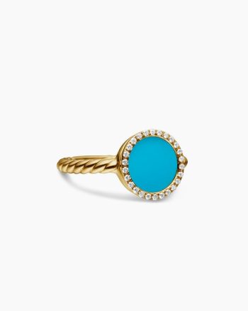 Petite DY Elements® Ring|18K Yellow Gold with Turquoise and Diamonds, 11.3mm