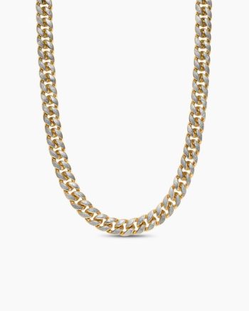 Curb Chain Necklace|18K Yellow Gold with Meteorite, 11.5mm