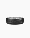 Streamline® Beveled Band Ring|Sterling Silver with Forged Carbon, 8.5mm